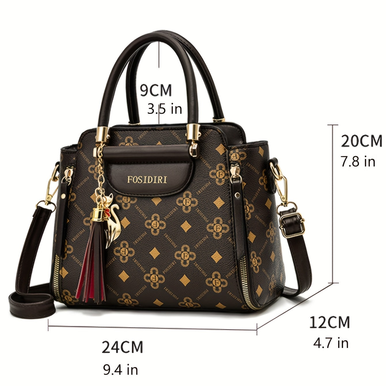 Tassel Pendant Top Handle Satchel handbag, PU  Textured Bag Purse, Classic Versatile Fashion handbag Best Gifts for Carnaval Beauty Fashion