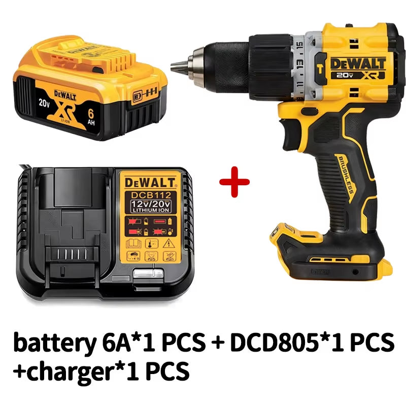 Lithium Battery 20V Rechargeable Brushless Compact Electric Screwdriver Hand Drill Impact Drill DCD805