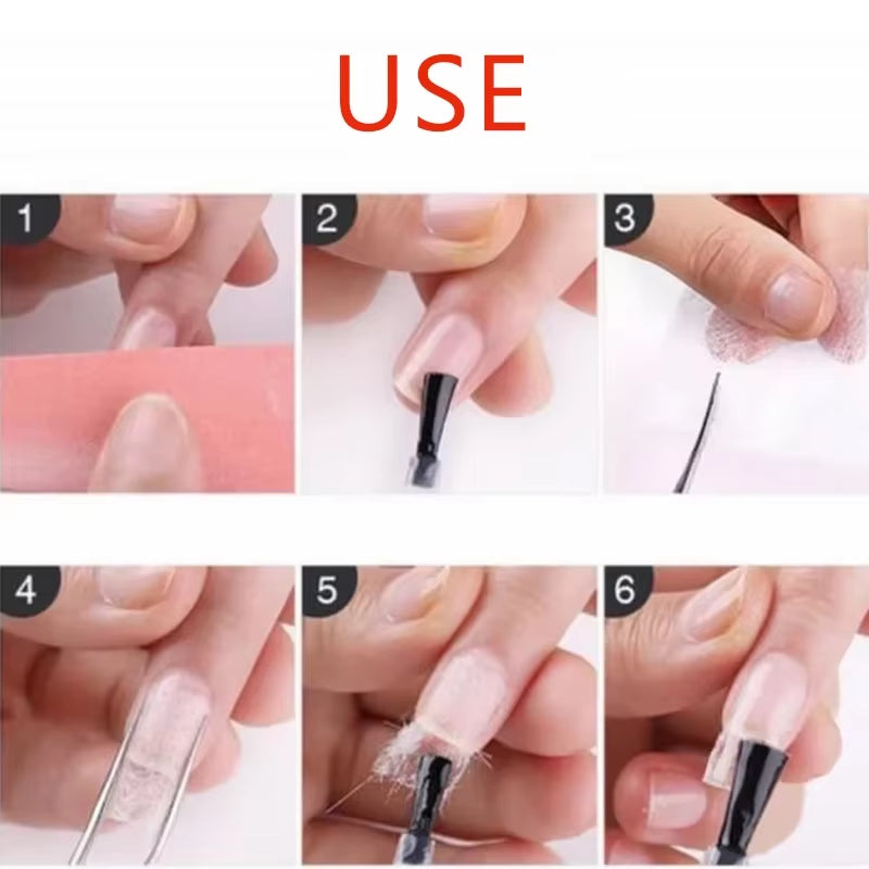 Fiberglass Nail Extension Non-Woven Silks Form Wrap Manicure Build UV Gel Acrylic Nail Extension Glass Fiber Paper