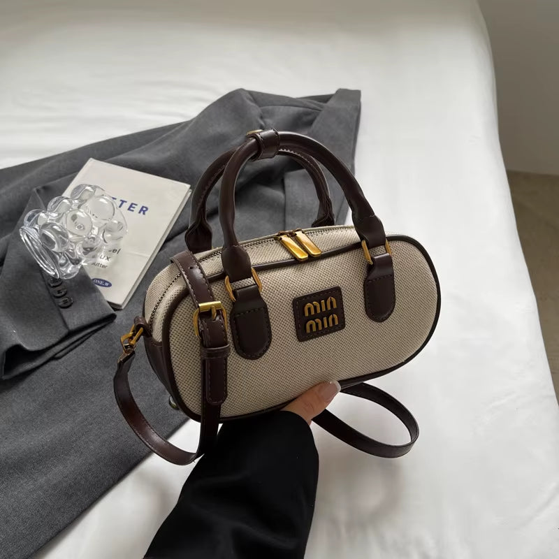 Trendy Bowling Tote Handbags and Purses Women Shoulder Crossbody Bags New Vegan Leather Ladies Messenger Bag High Quality