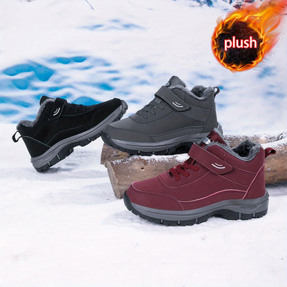 Extreme Cold Weather Snow Boots - Heavy-Duty Thermal Insulated Winter Shoes with Slip-Resistant MD Soles, Lace-Up Mountaineering Boots for Men & Women - Available in Multiple Sizes (Black/Gray Accent) - Ideal for Ice Climbing