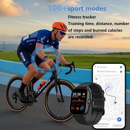 Smart Watch with Wireless Calling, Music Playback & Voice Assistant - Pink Silicone Strap, Dual Display, Remote Photo Control, Wireless, Compatible with Android/iPhone, Unisex Sport Watch for Men & Women, Ideal Gift for Holid