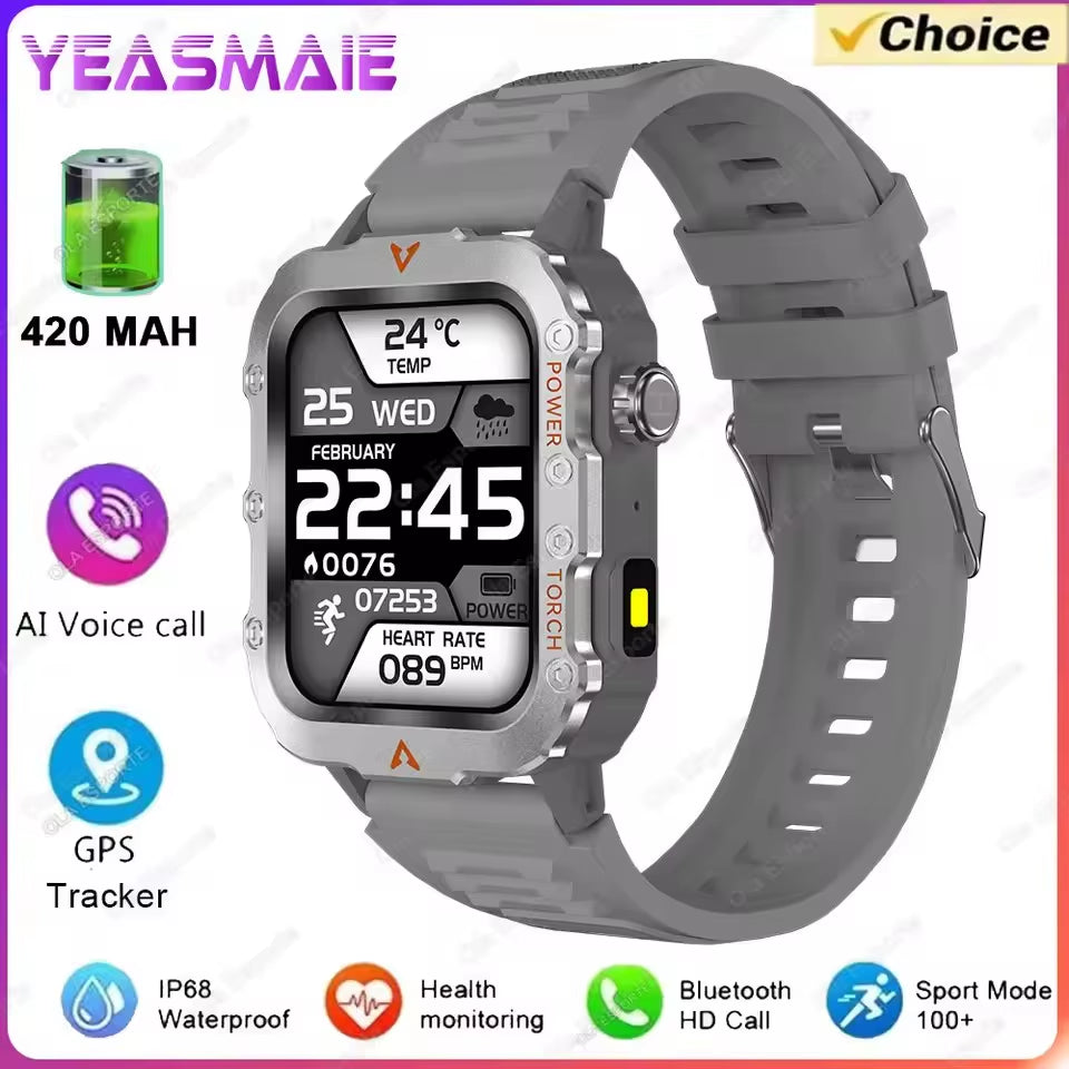 Smartwatch Men Militray Outdoor Sport GPS Fitness Tracker Heart Rate Smart Watch Waterproof New