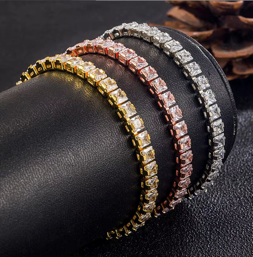 Solid 18K 14K Gold Moissanite Tennis Bracelet for Women D VVS1 round 925 Sterling Silver Luxury Bracelet for Engagement