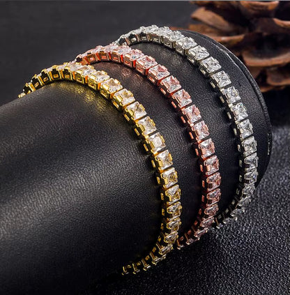 Solid 18K 14K Gold Moissanite Tennis Bracelet for Women D VVS1 round 925 Sterling Silver Luxury Bracelet for Engagement