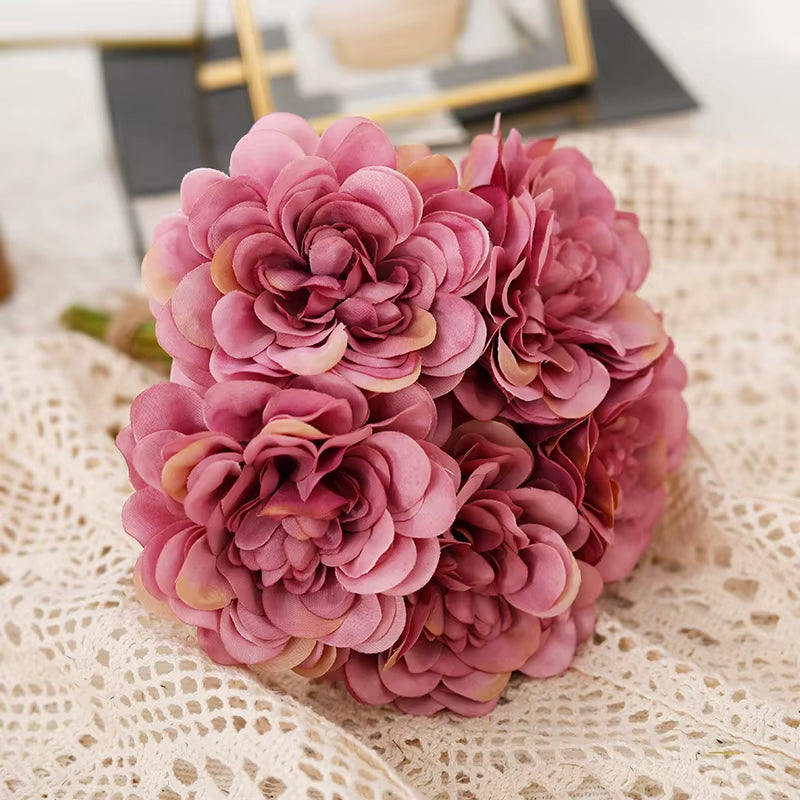5Pcs Beautiful Artificial Peony Flowers High Quality White Bouquet Wedding Home Table Decor Fake Flowers Christmas Arrangement