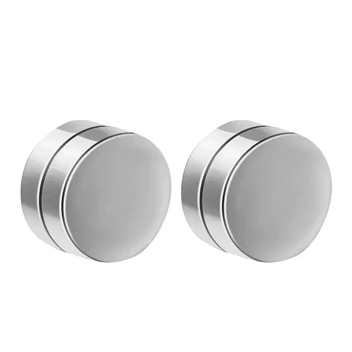 2Pcs Punk Mens Strong Magnet Magnetic Ear Stud Set,Non Piercing Cross Clip-On Earrings Suitable Gifting Boyfriend Lover Jewelry