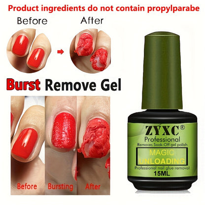 0.51oz Magic Soak-Off Quick Nail Glue Remover, Nail Polish Remover For Gel Nails Polish Beauty Fashion