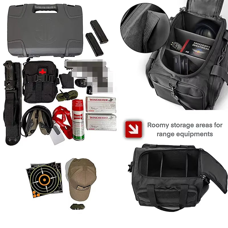 Gun Range Bag Tactical Molle Storage Pouch Men Multifunctional Pack Sports Shoulder Bag Outdoor Hunting Camping Climbing Bags