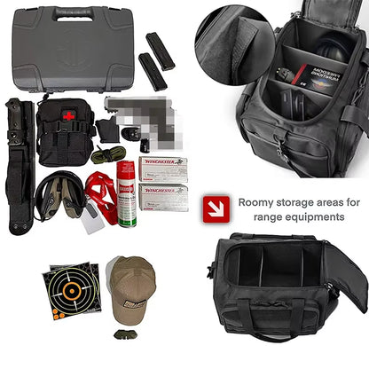 Gun Range Bag Tactical Molle Storage Pouch Men Multifunctional Pack Sports Shoulder Bag Outdoor Hunting Camping Climbing Bags