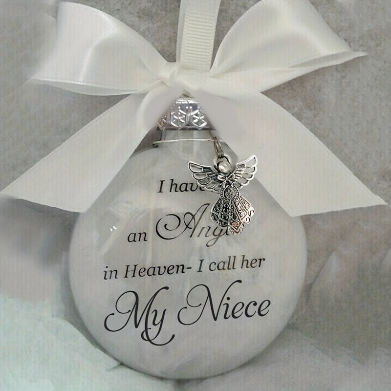 1pc, In Heaven Relatives Name Ornament, Keepsake Feather Plastic Ball, Ornament Pendant, Home Decor, Room Decor, Bedroom Decor Beauty Fashion