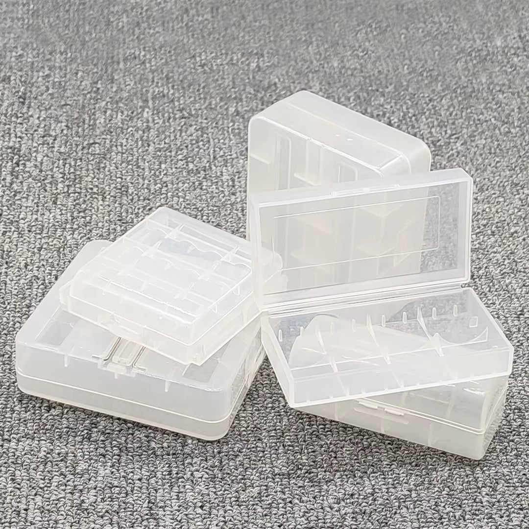 26650 18650 Battery Storage Box Hard Case Holder for 4 18650 4AA 4AAA Rechargeable Battery Power Bank Plastic Case Transparent