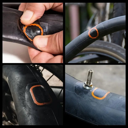 Bike Repair Kit with Vulcanizing Patches & Tools - Professional Bicycle Tube Puncture Set for Road/Mountain Emergency Fix