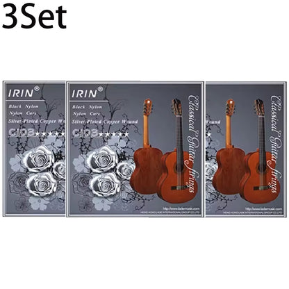 6 Pcs Nylon Classical Guitar Strings Set - Black Clear Silver Plated Copper Wound - Guitarra Strings - Guitar Accessories