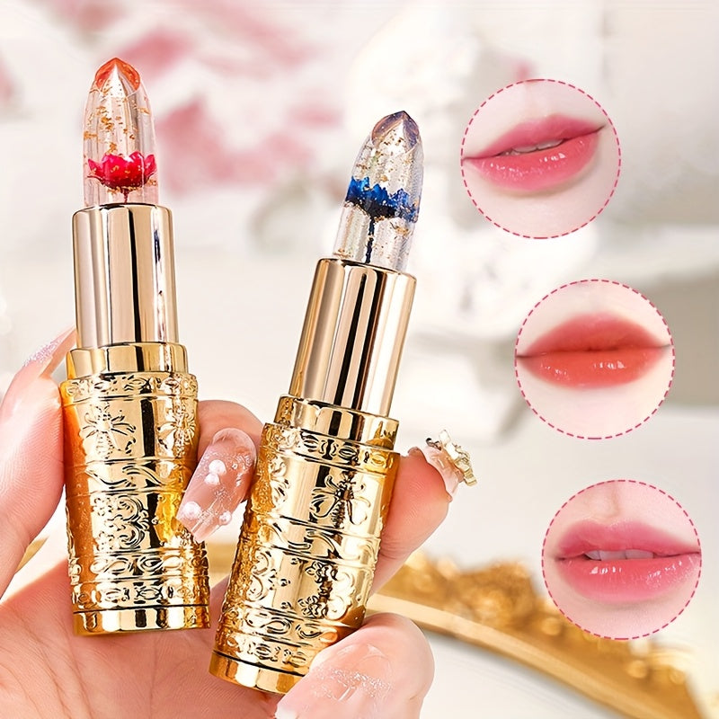 6 Pack Color-Changing Lipstick & Gloss Set - Flower Jelly Lip Balm with Magic Temperature Effect | Long-Lasting Hydrating & Nourishing Combo (Pink) Beauty World Shop