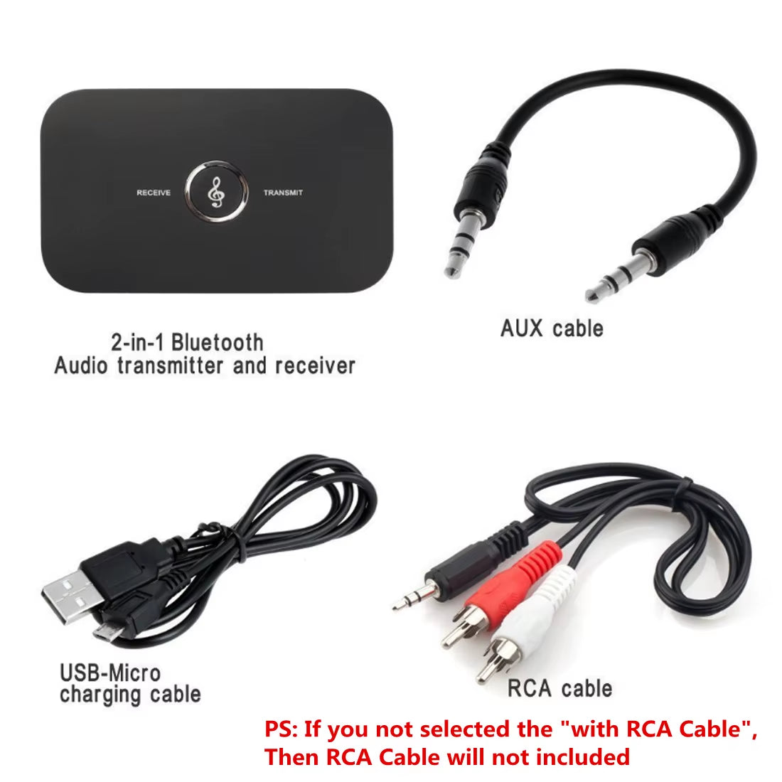Bluetooth 5.0 Audio Transmitter Receiver Stereo 3.5Mm AUX Jack RCA USB Dongle Music Wireless Adapter for Car Kit PC TV Headphone