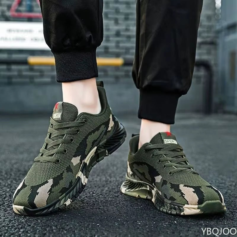 Mesh Camouflage Sports Shoes Men'S Durable Casual Shoes Men'S anti Slip Tennis Outdoor Hiking Lightweight Flat Shoes Sneakers