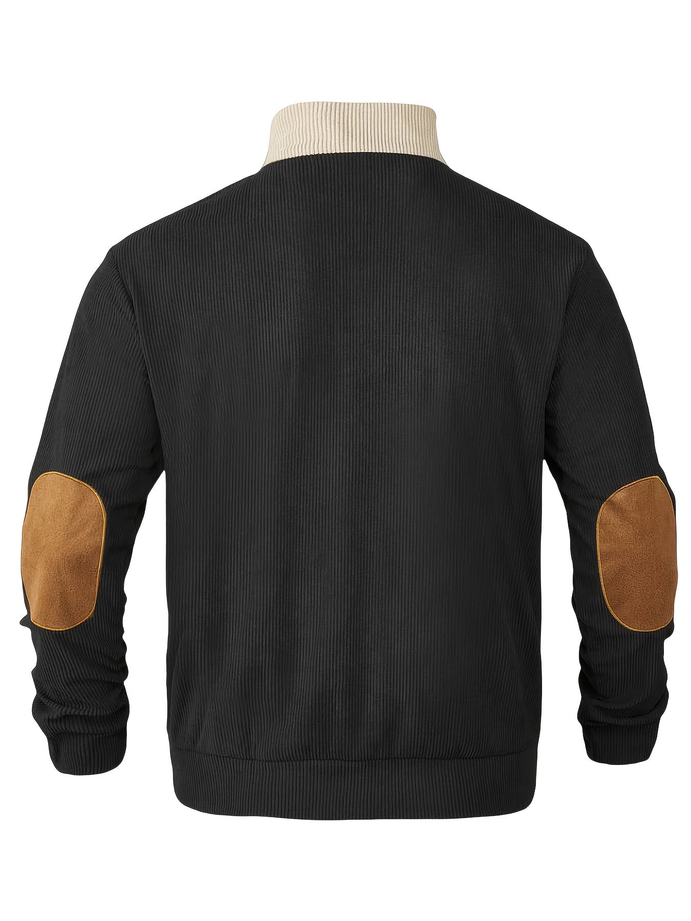 [1pc Casual Sport Shirt Embroidery] 1pc Men'S Casual Sport Shirt, Long Sleeve Crew Neck Knitwear with Embroidery Detail, Solid Color, Polyester Blend, Regular Fit - Fashion Colorblock Pullover Sweatshirt Beauty World Shop