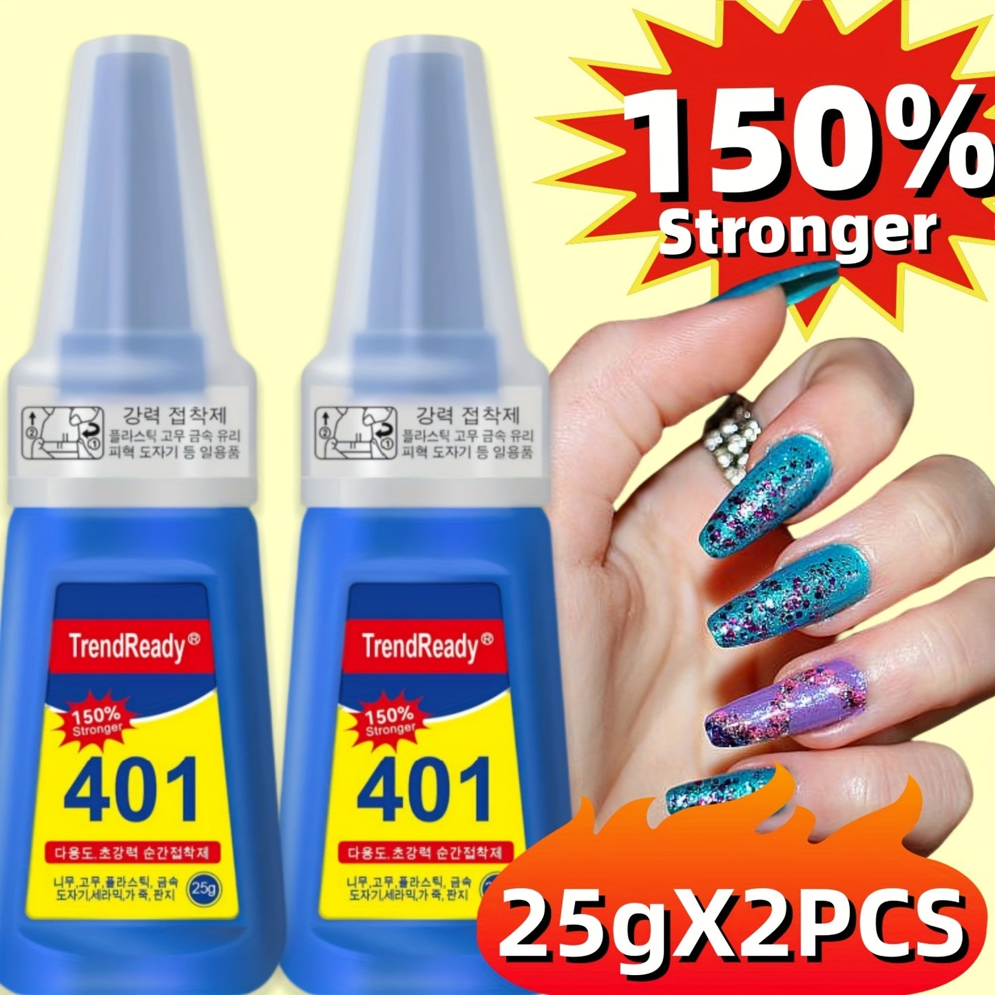 TrendReady 25g Nail Glue - Extreme Hold For Fake Nails & Tips, 30+ Days Wear, Smudge Proof, Salon Quality Kit Beauty World Shop