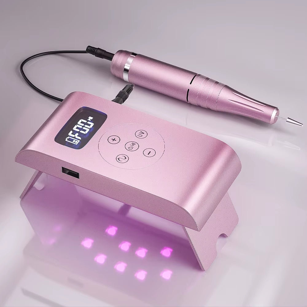 2 in 1 35000Rpm Rechargeable Nail Machine Uv Lamp Nail Dryer Nail Drill Machine Electric Nail File Led Display Manicure Machine