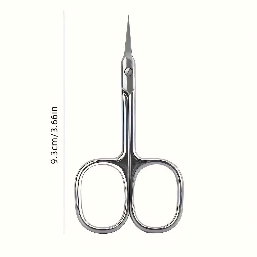 1Pcs Ambidextrous Stainless Steel Curved Blade Cuticle Scissors - 1Pc Nail Clipper for Dead Skin Removal,Unscented Manicure Tool
