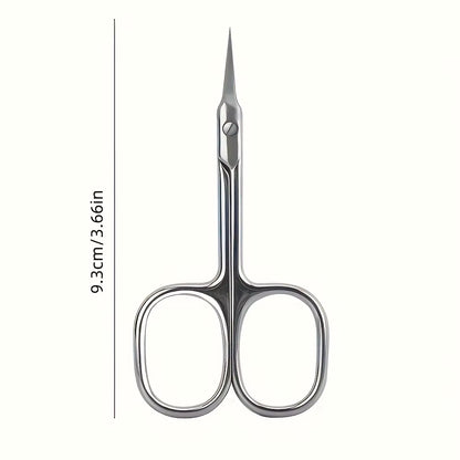1Pcs Ambidextrous Stainless Steel Curved Blade Cuticle Scissors - 1Pc Nail Clipper for Dead Skin Removal,Unscented Manicure Tool