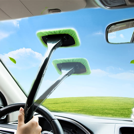 Car Window Cleaning Brush Kit for Windshield Cleaning Tools, Interior Car Wiper with Long Handle, Automotive Accessories. Beauty Fashion