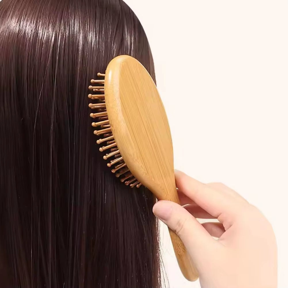 Wooden Bamboo Hair Brush Improve Hair Growth Wood Hairbrush Prevent Hair Loss Comb Bamboo Comb Teeth Salon Hair Styling Tools