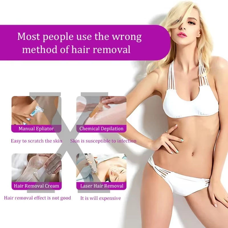 Ladies' Body Blue-Light Epilator Inductionshaver Hair Remover Tool Rotary Electric Automatic Face Leg Bikini Lip Depilator