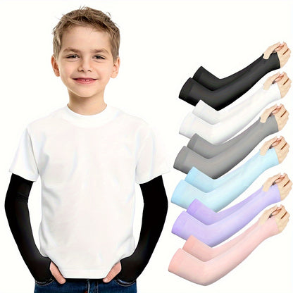 [6pairs Cooling Arm Sleeves Compression] 3pairs/6pairs Arm Sleeves for Kids Arm Sleeves for Boys Girls Sun Protection Cooling Sleeves Youth Sport compression Sleeves Beauty World Shop