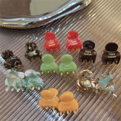 2Pcs/Set Mini 2Cm Acetate Small Hair Claw Side Pins Acetate Hair Crabs for Girls Cute Hairpin Clips Women Hair Accessories