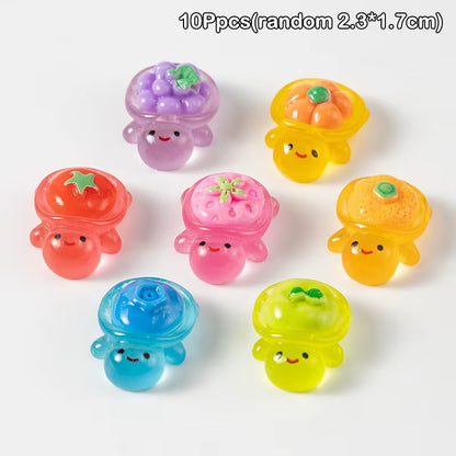 10Pcs Pcs Cute Mini Luminous Turtle Ornaments Glowing in the Dark Miniatures Turtle Micro Landscape Kids Toys Home Decor Gift