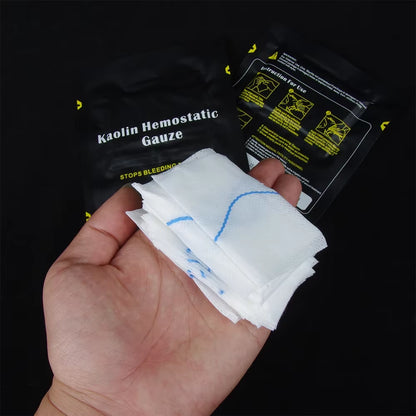 Hemostatic Kaolin Gauze Combat Emergency Trauma Z-Fold Soluble for Ifak Tactical First Aid Kit Medical Wound Dressing