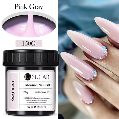 150G Quick Extension Gel Pink Jelly Milky White Camouflage Finger French Hard Gel UV LED Gel Nail Art Design Manicure