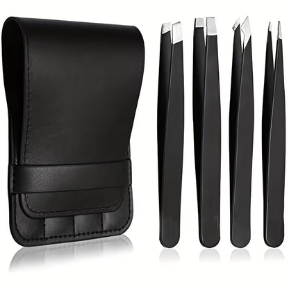 4Pcs Face Hair Removal Beautfy Makeup Tool Eyebrow Tweezers Rose Gold Pincet Clips Stainless Steel Lash Extension Tweezers