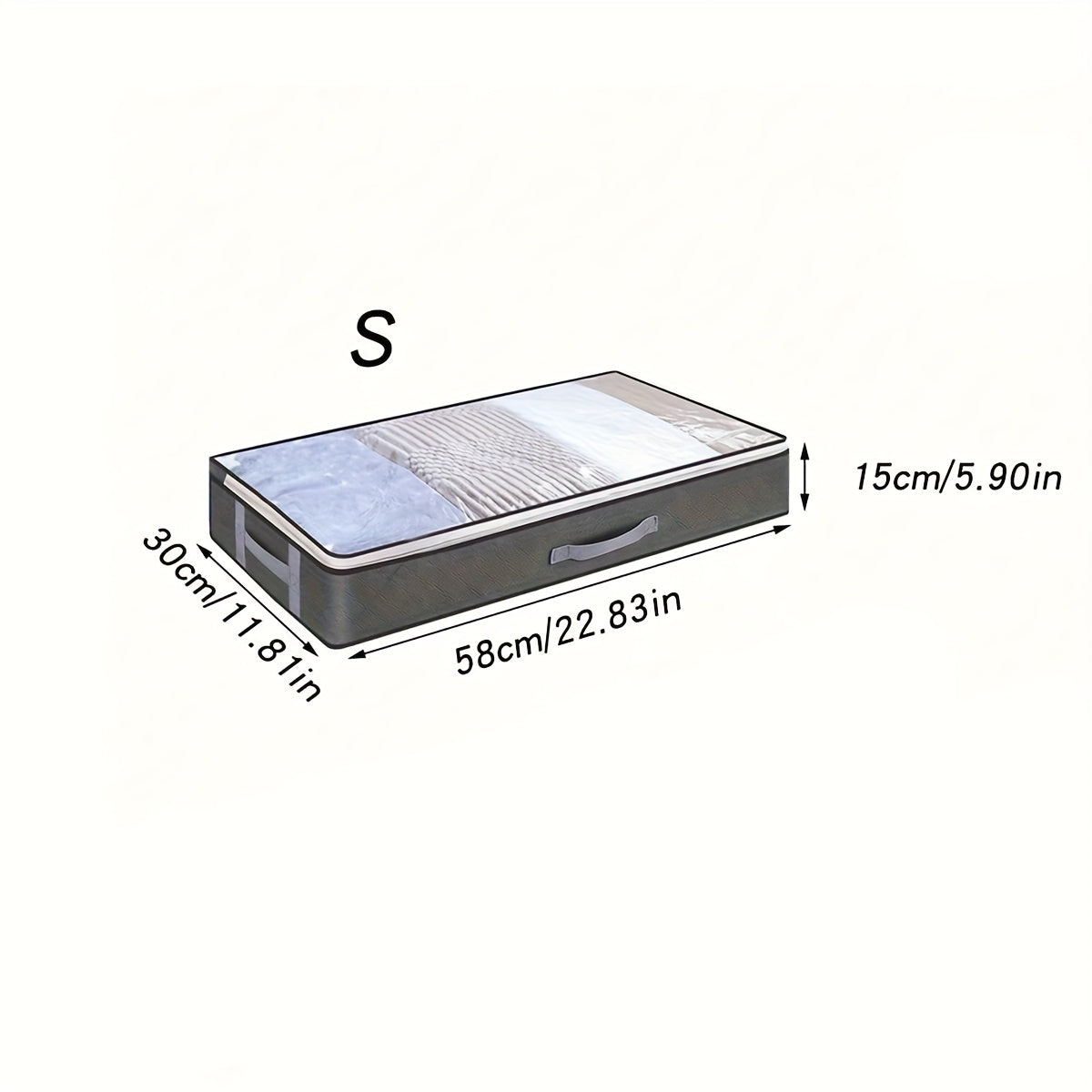 Under-Bed Storage Box with Flip-Top Lid - Durable Non-Woven Fabric Organizer for Blankets, Clothes & Bedding | Multi-Purpose Space-Saving Design, Dust-Resistant Contemporary Bedside Storage Solution, Bedroom Organizers And St Beauty Fashion