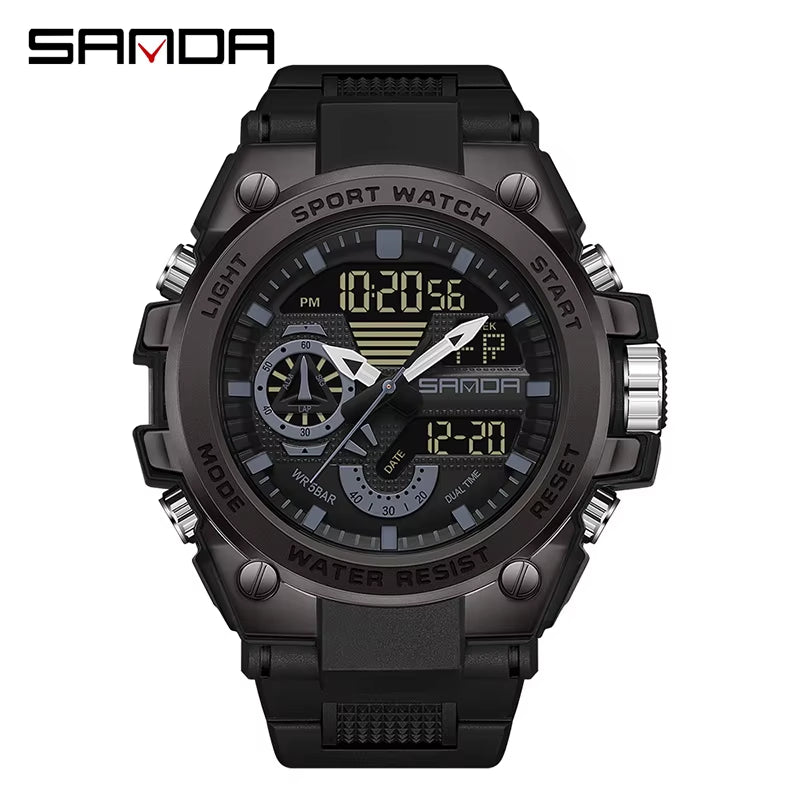 Men'S Digital Fashion Waterproof Outdoor Sports Multifunctional Electronic Watch SD3302-12