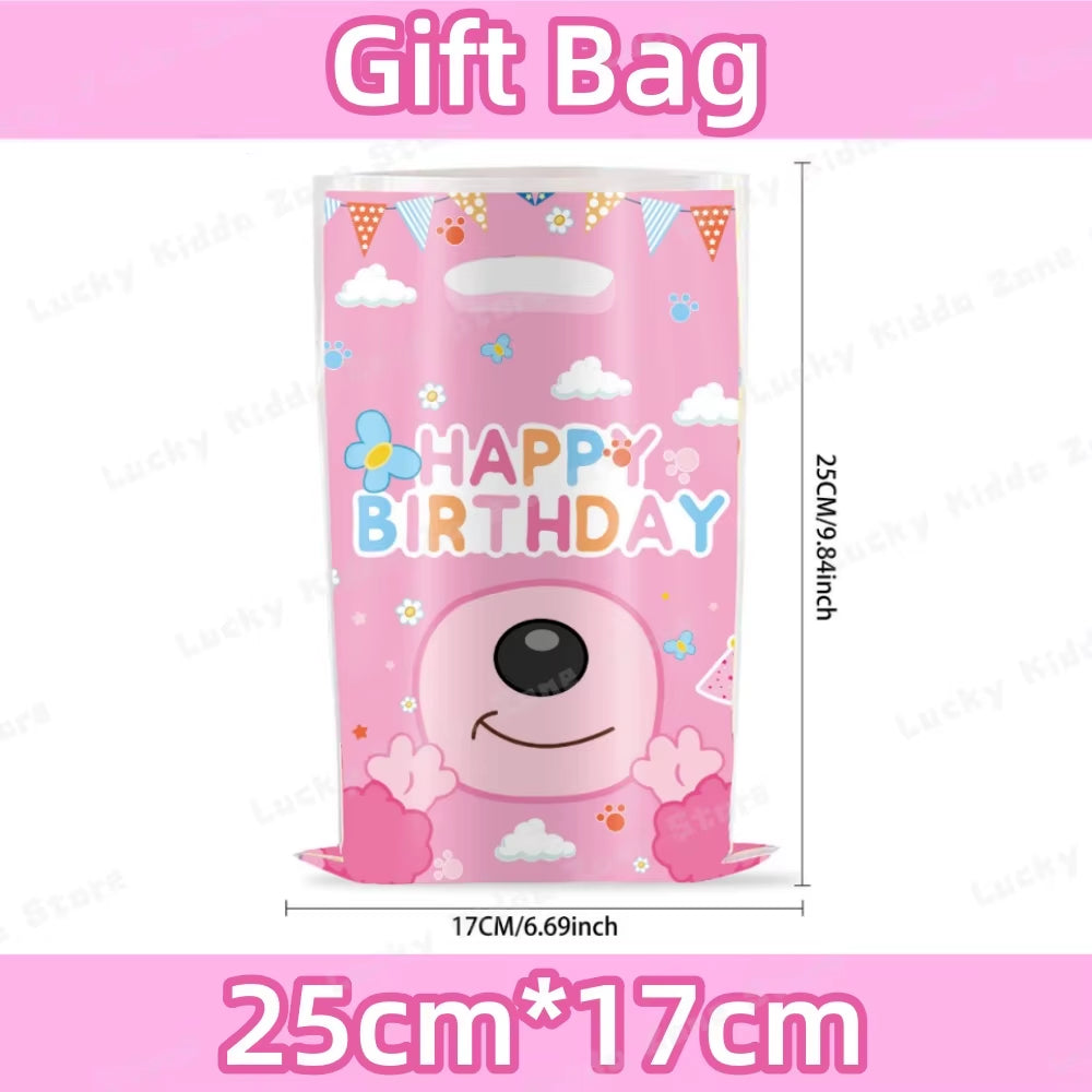 Pink Bluey Birthday Decorations for Kids Latex Aluminum Foil Balloons Bingo Theme Party Event Supplies Disposable Tableware Toys