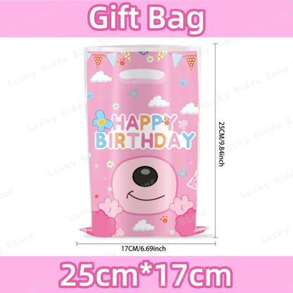 Pink Bluey Birthday Decorations for Kids Latex Aluminum Foil Balloons Bingo Theme Party Event Supplies Disposable Tableware Toys