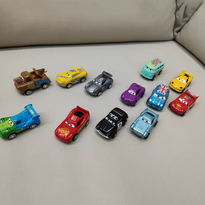 12Pcs/Set Hot Sale Pixar Cars Lightning Mcqueen Jackson Storm Mater Pvc Model Back-Force Car Toy for Kids Birthday Gift Set