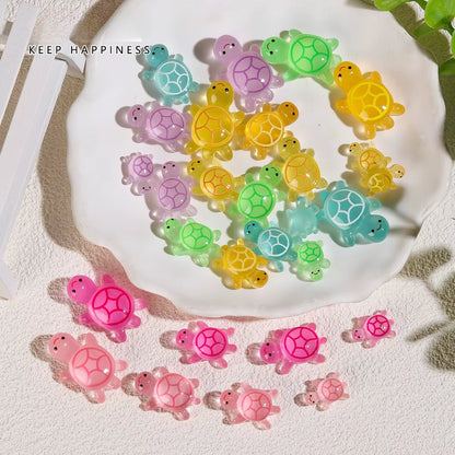 20/50/100Pcs Cute Mini Luminous Turtle Ornaments Glowing in the Dark Miniatures Turtles Micro Landscape Garden Home Decor Gift