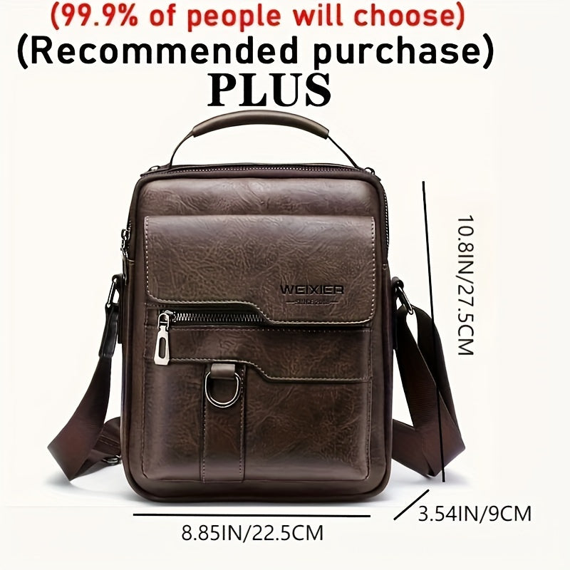 Fashionable High-End Vintage Shoulder Bag, Vertical Business Versatile Casual Crossbody Commuter Messenger Bag Beauty Fashion