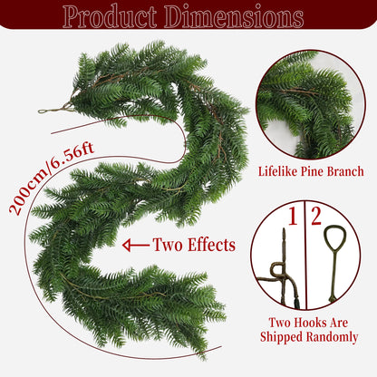 1.8/2M Artificial Christmas Wreath Norfolk Garland 2025 Christmas Decoration Artificial Plant Home Decor Room Decor Thanksgiving