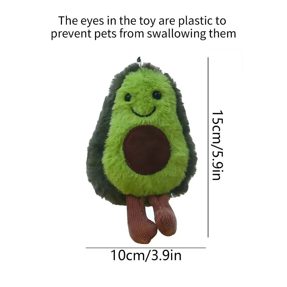 Funny Cat Toys Cute Avocado Pet Plush Toy for Daily Companionship of Small Medium-Sized Dogs Cute Avocado Backpack Hanging Chain