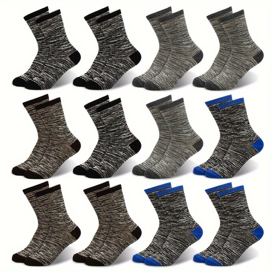 12 Pair Of Boy's Mid Crew Sport Socks, Sweat-absorbing Comfy Breathable Socks For Boy's Basketball Training, Running Outdoor Activitiess Beauty World Shop