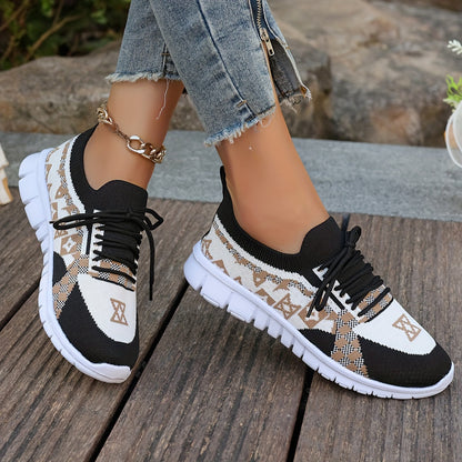 Women's Casual Sneakers Comfort Sport Shoes Fabric Knit Breathable Slip-On All-Season Walking Flats - EVA Sole Non-Slip Athletic Running Footwear - Taizhou North America & Europe Exclusive