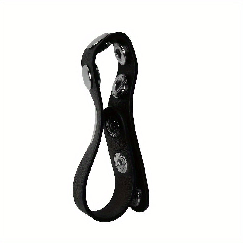 Men's Adjustable PU Leather Penis Ring Toy with Delay Function for Enhanced Performance Beauty Fashion