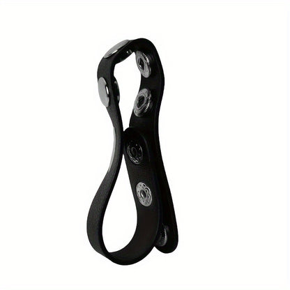 Men's Adjustable PU Leather Penis Ring Toy with Delay Function for Enhanced Performance Beauty Fashion