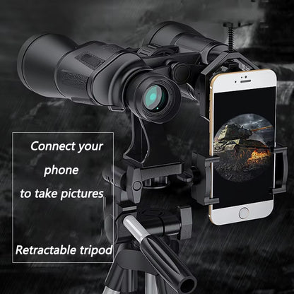 50000M German Military 20X50 Zoom HD Bak4-Prism Powerful Binoculars Long Range Professional Telescope for Outdoor Camping Travel