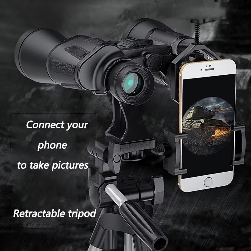 50000M German Military 20X50 Zoom HD Bak4-Prism Powerful Binoculars Long Range Professional Telescope for Outdoor Camping Travel